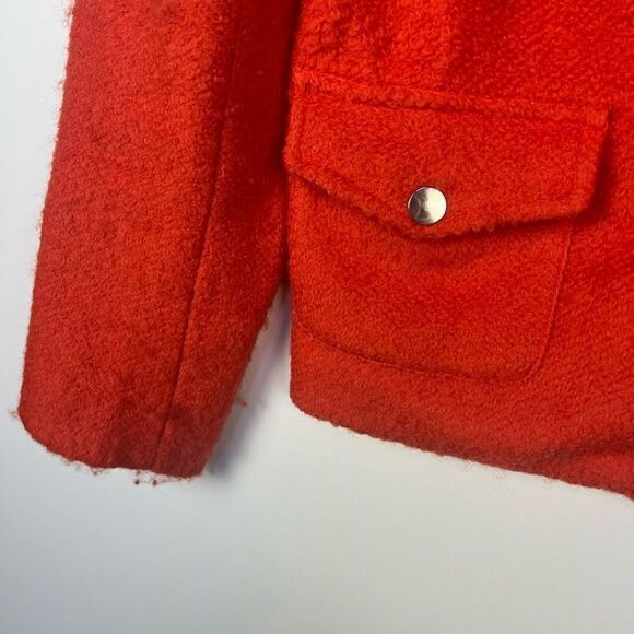 Sister Jane Tweed Boucle Moto Jacket Biker Wool Blend Orange women’s size S - Picture 6 of 9